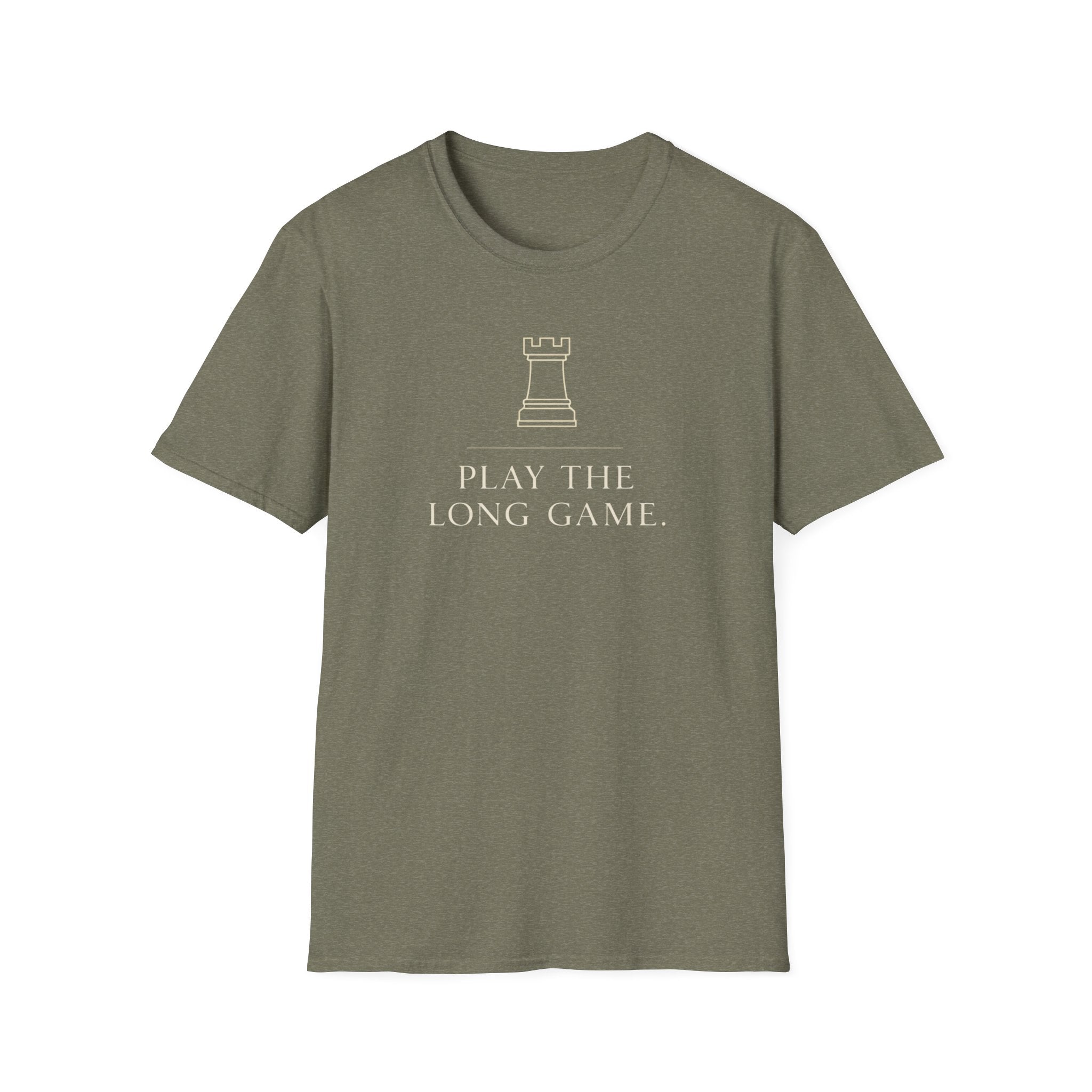 'Play the Long Game' Chess Rook Motivational Tee