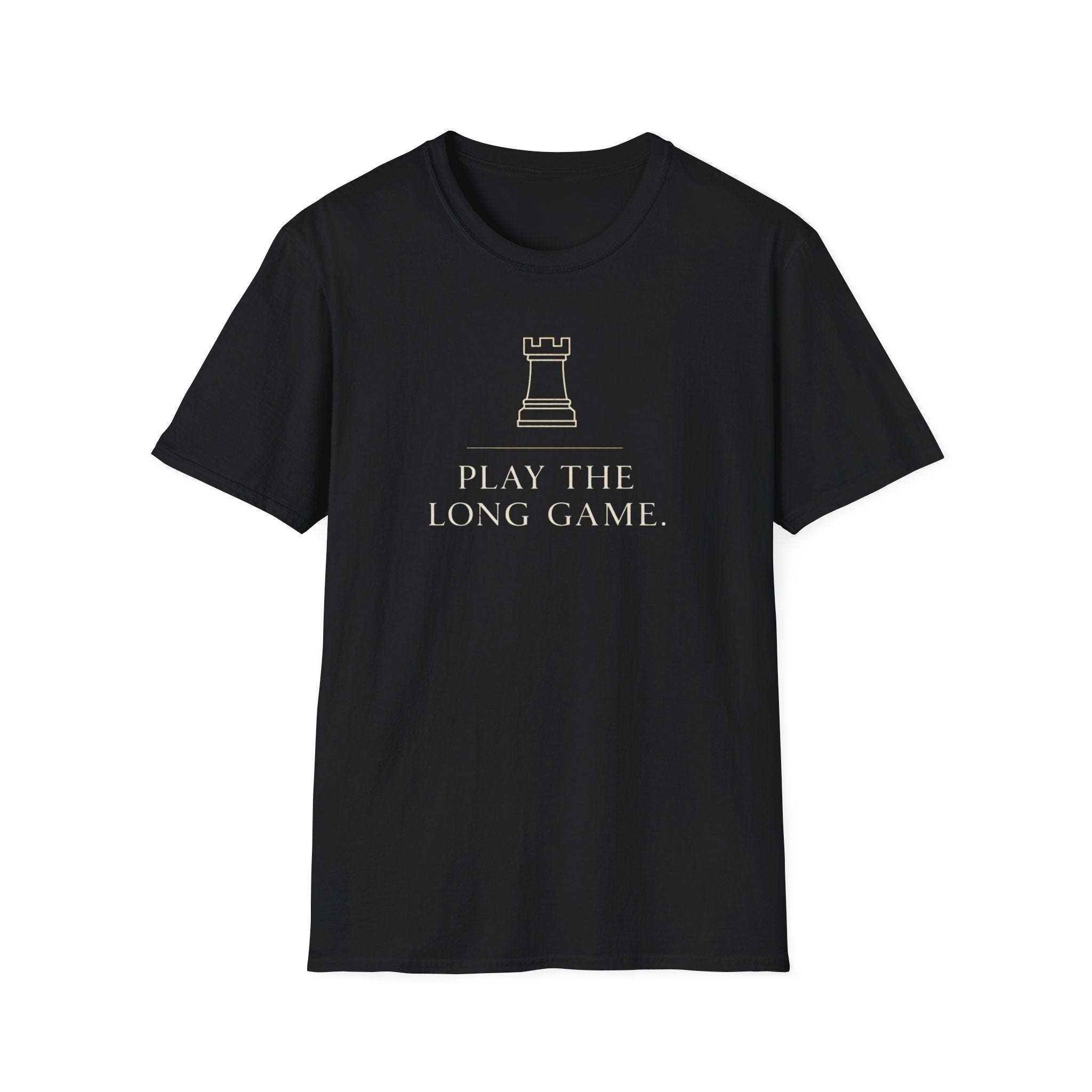 'Play the Long Game' Chess Rook Motivational Tee