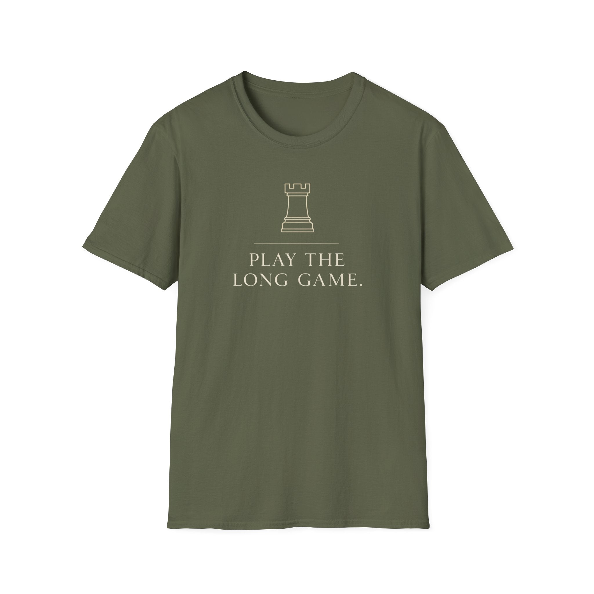 'Play the Long Game' Chess Rook Motivational Tee