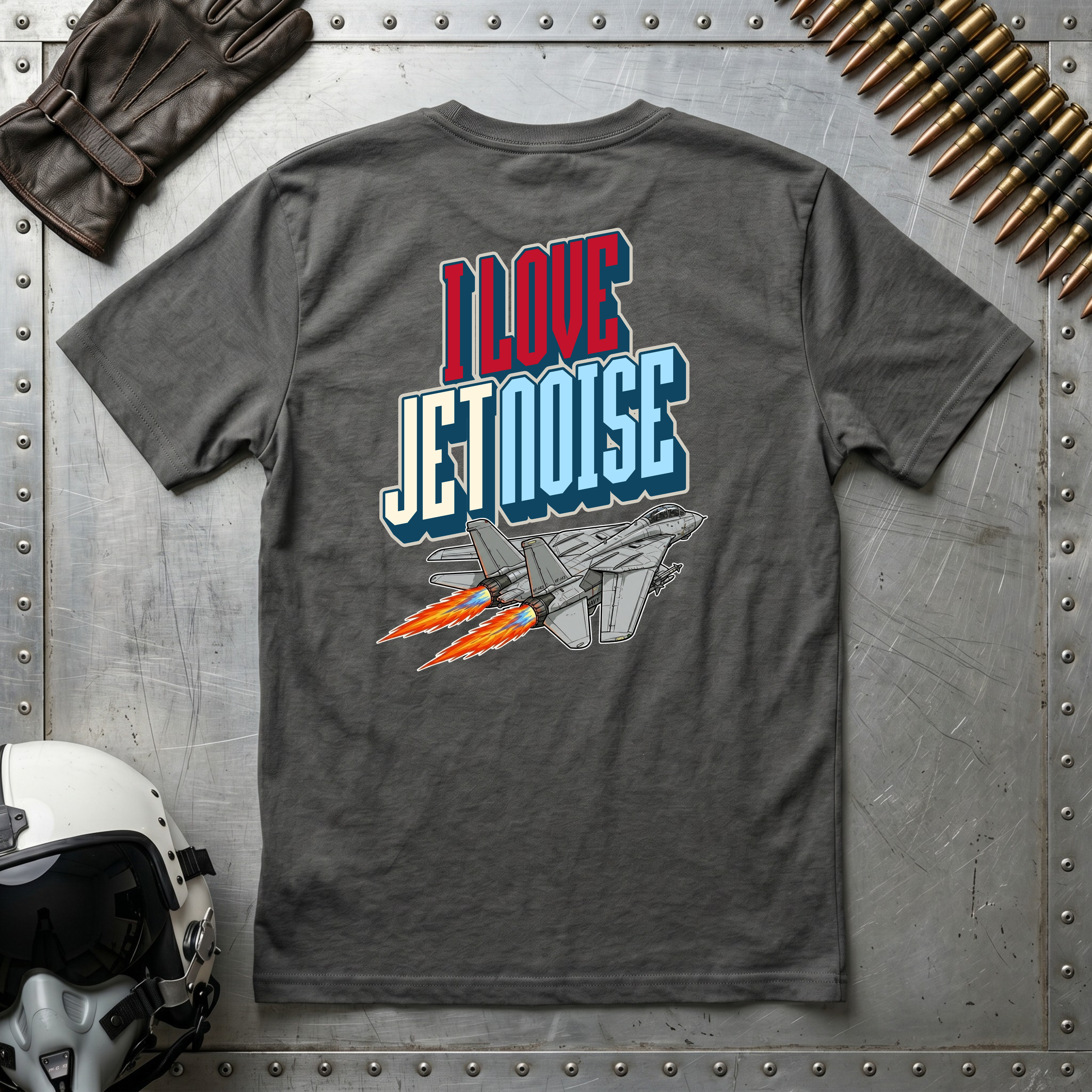 I LOVE JET NOISE T-Shirt - F14 TOMCAT (Front & Rear Design)