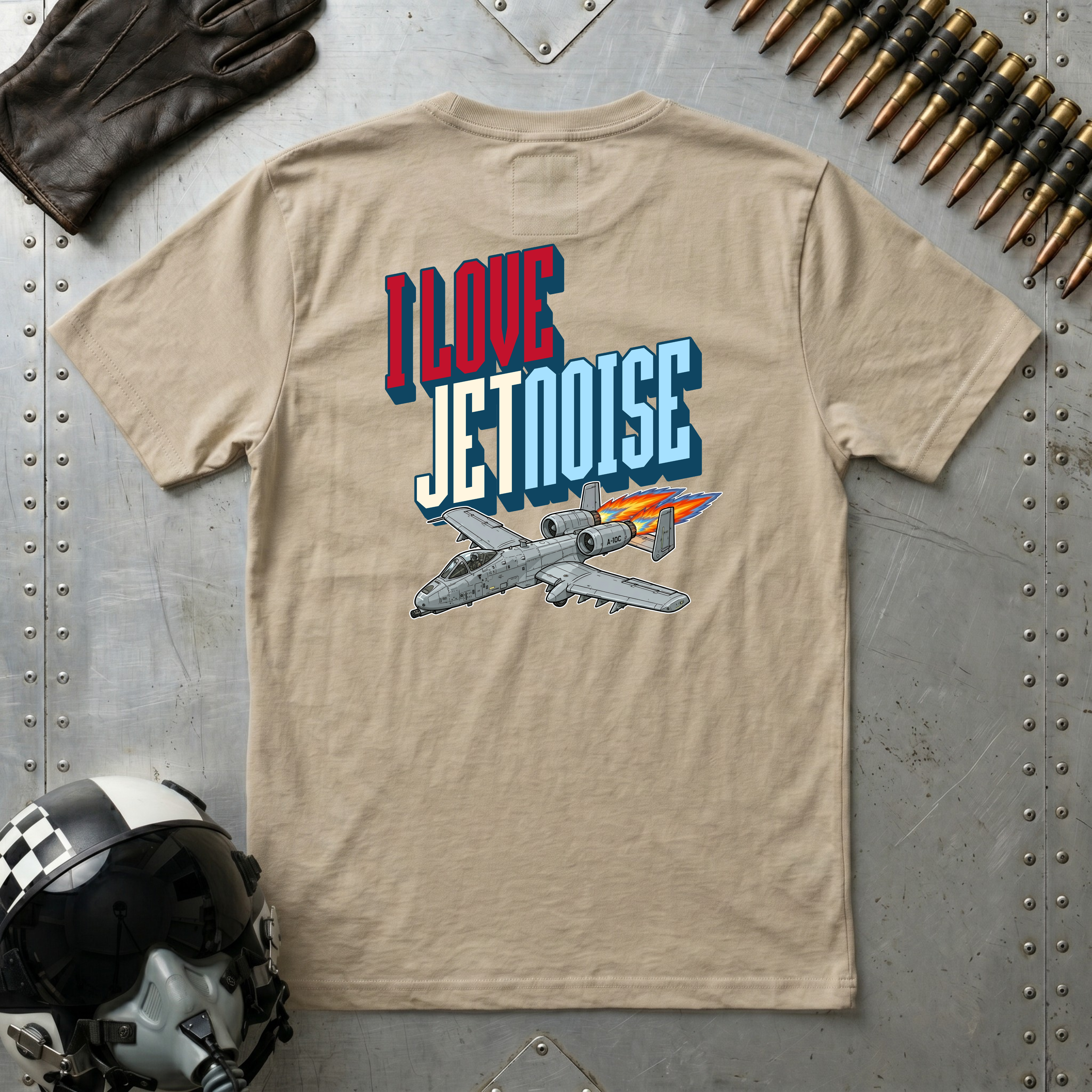 I LOVE JET NOISE T-Shirt - A10 Fairchild (Front & Rear Design)