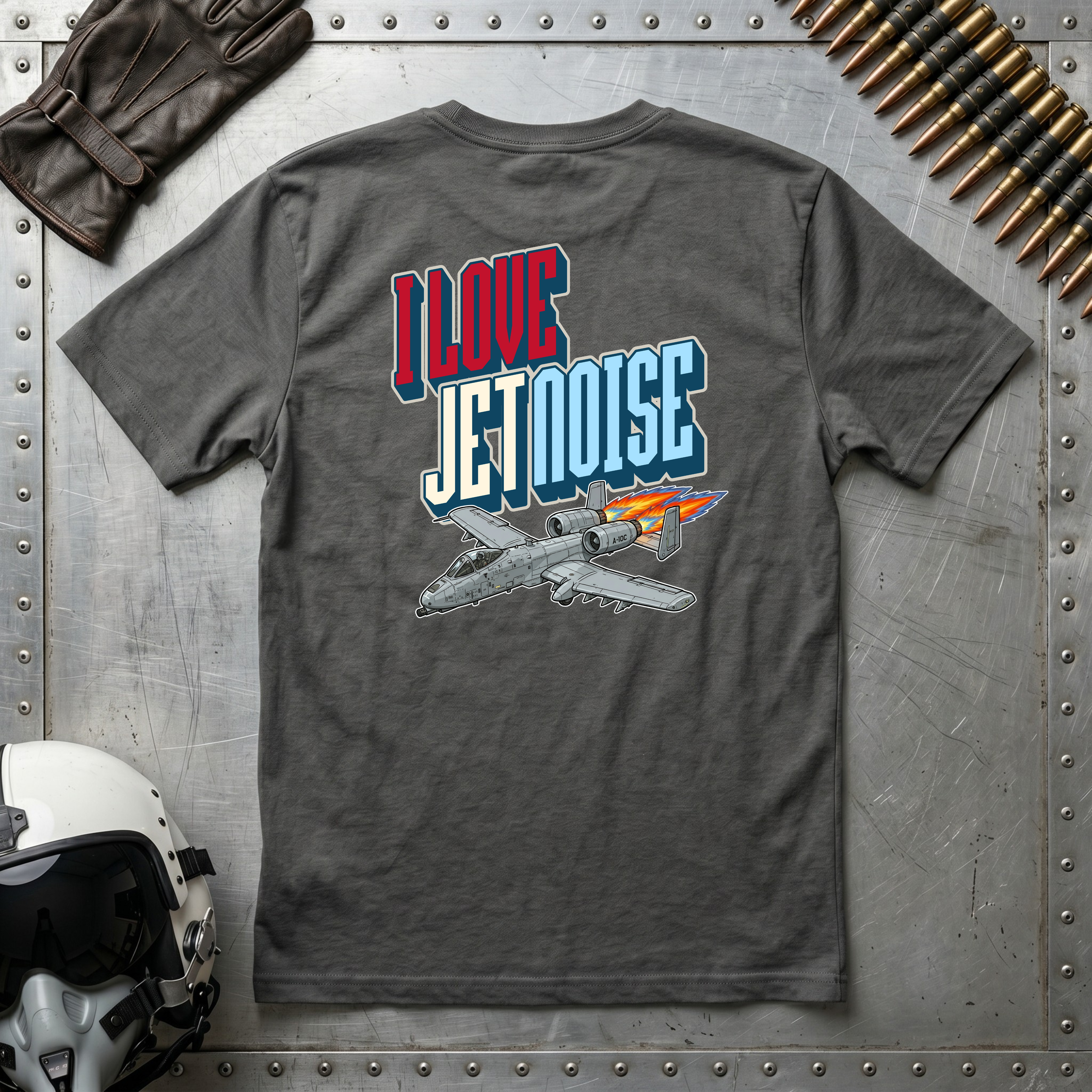 I LOVE JET NOISE T-Shirt - A10 Fairchild (Front & Rear Design)