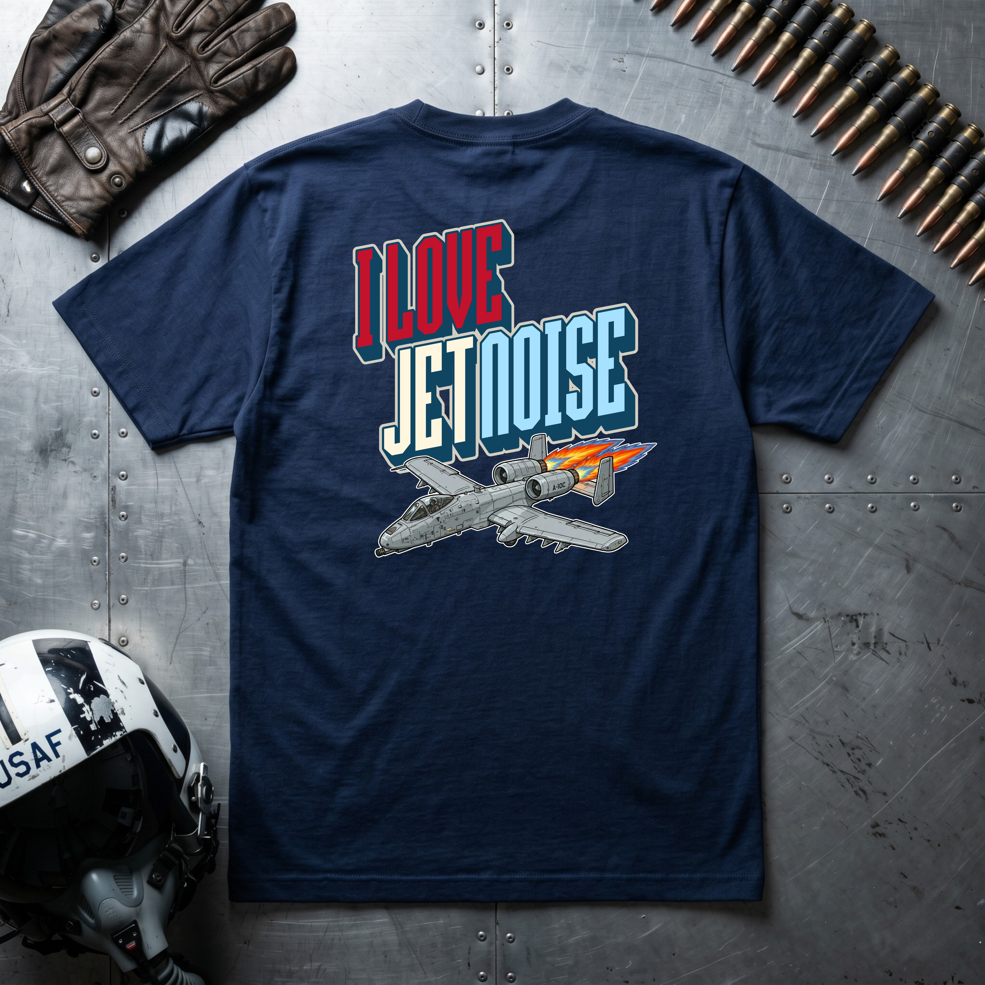 I LOVE JET NOISE T-Shirt - A10 Fairchild (Front & Rear Design)