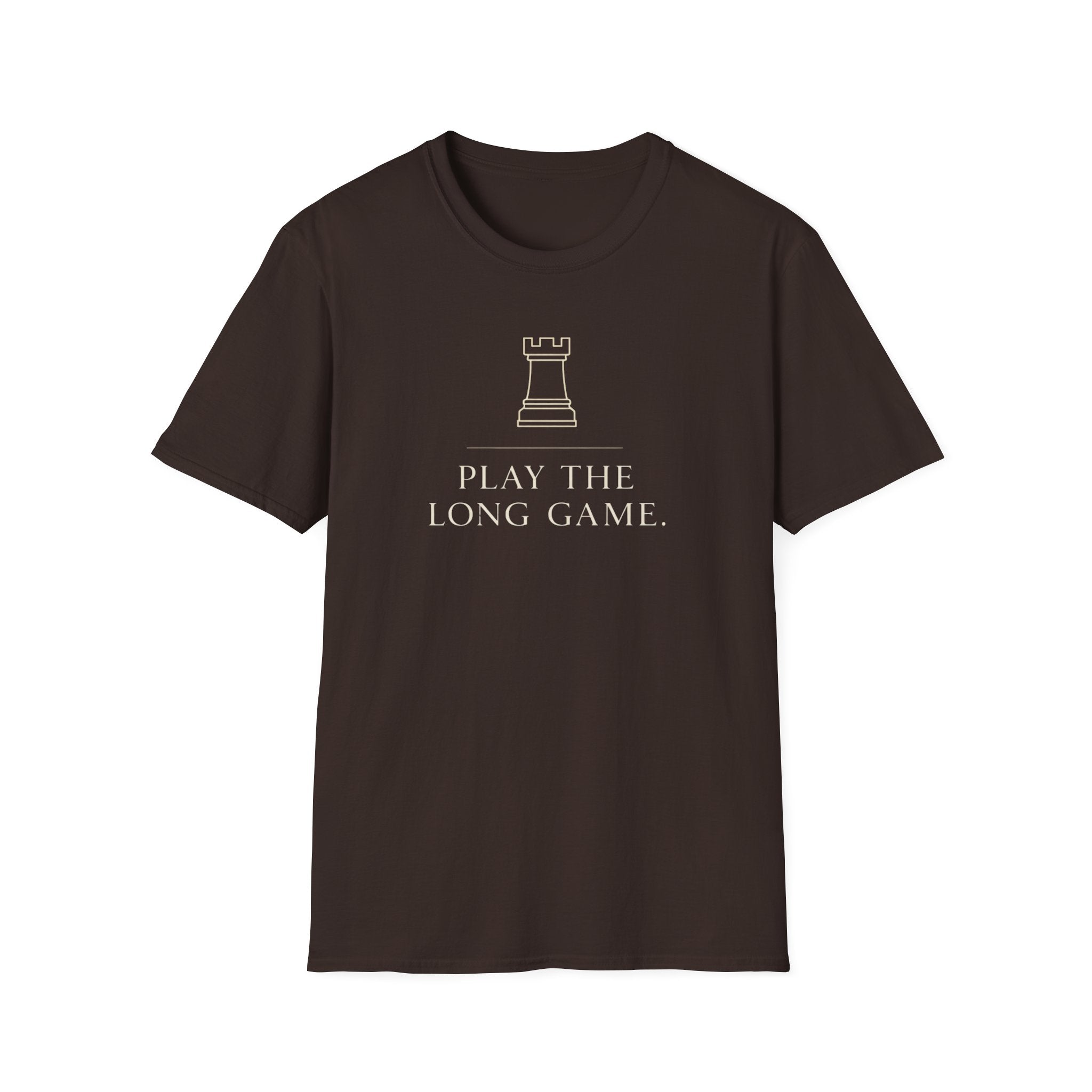 'Play the Long Game' Chess Rook Motivational Tee