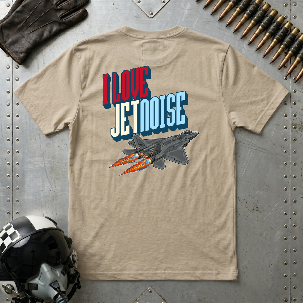 I LOVE JET NOISE T-Shirt - F22 (Front & Rear Design)